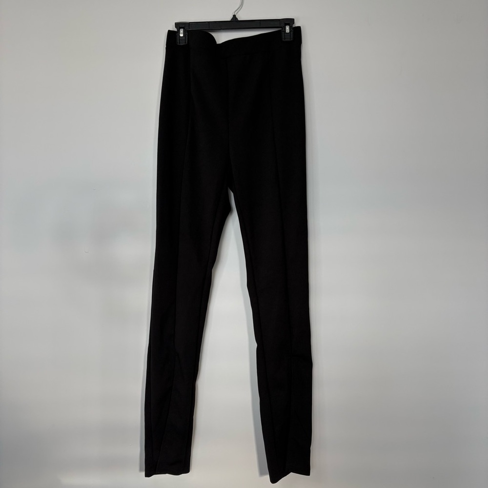 SHEIN Black High Rise Dress Pants With Cut Outs On The Bottom Size L Officewear